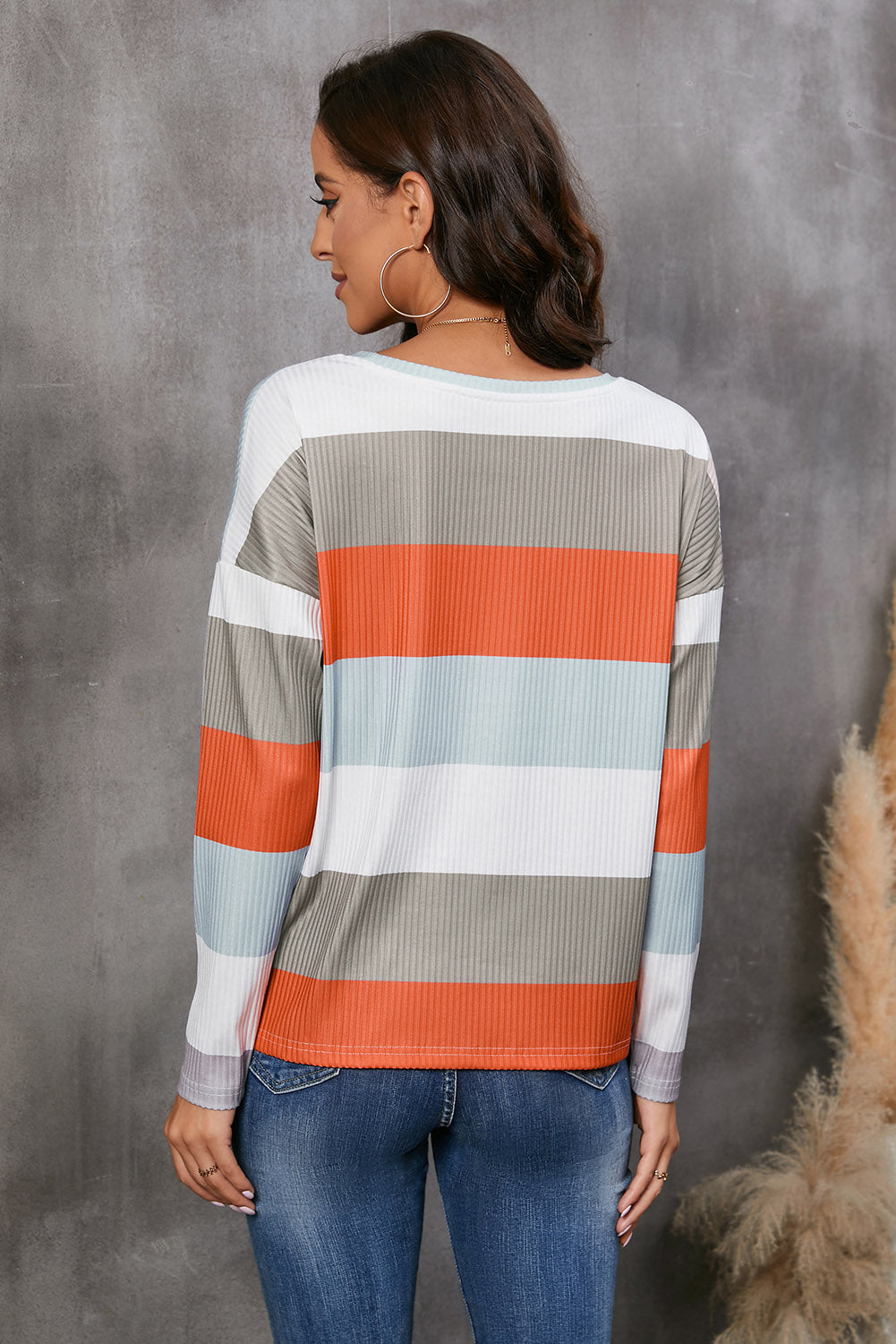 Wide Stripe Top with Pocket 