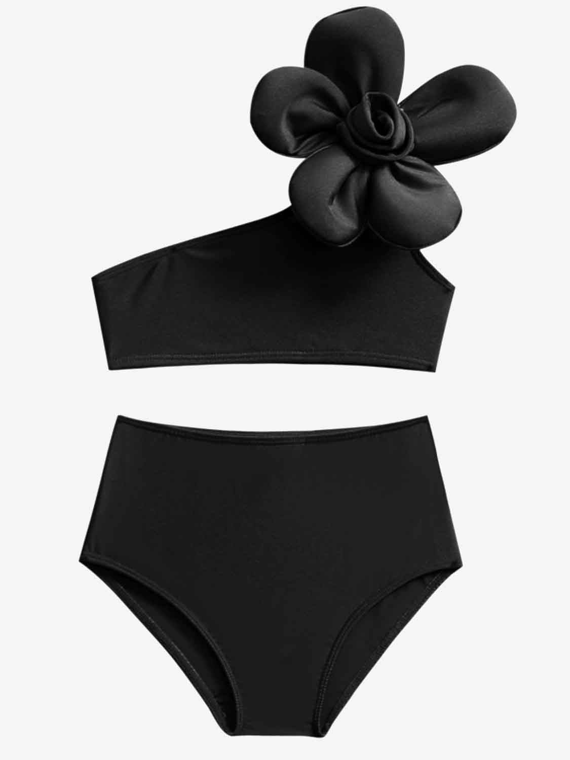 Single Shoulder Top and Brief Swim Set 