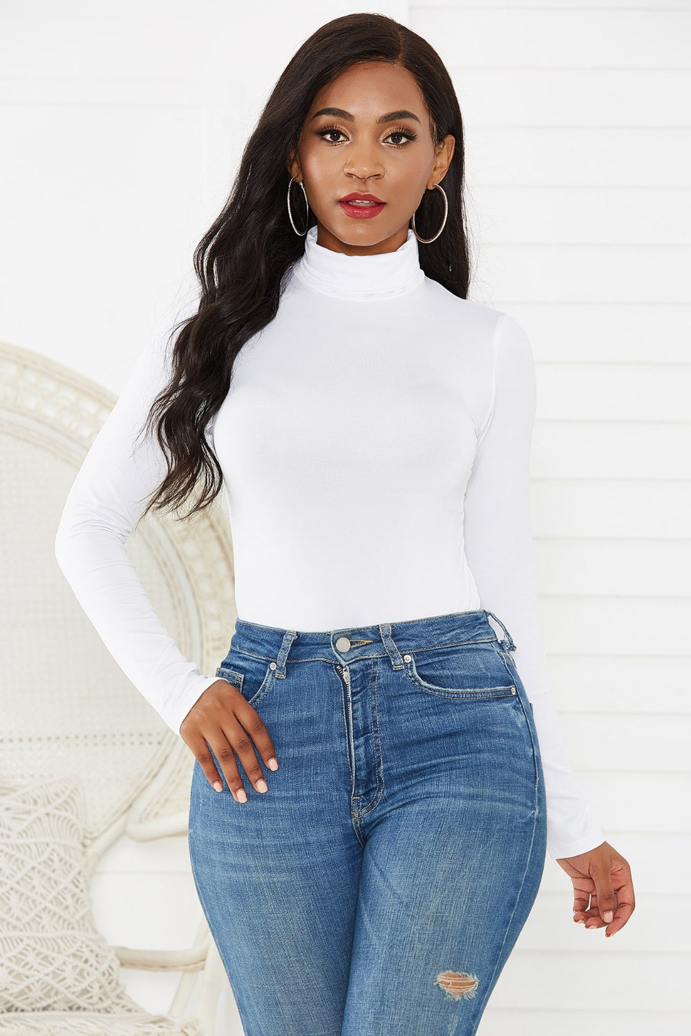 Turtleneck Long Sleeve Bodysuit 