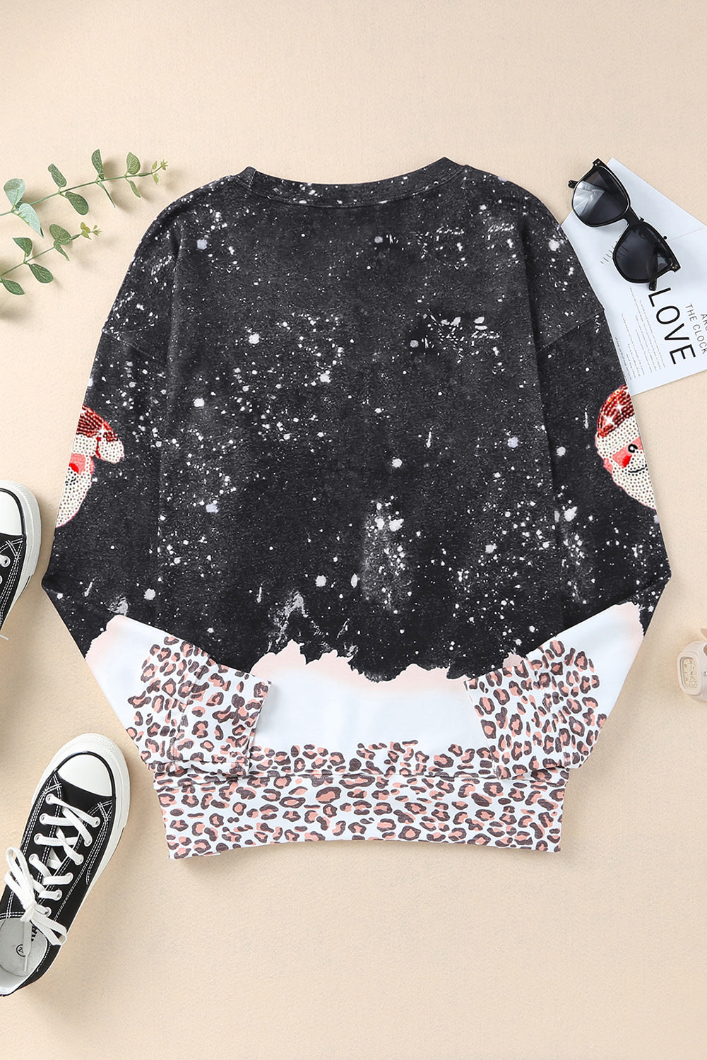 Sequin Patch Christmas Element Sweatshirt 