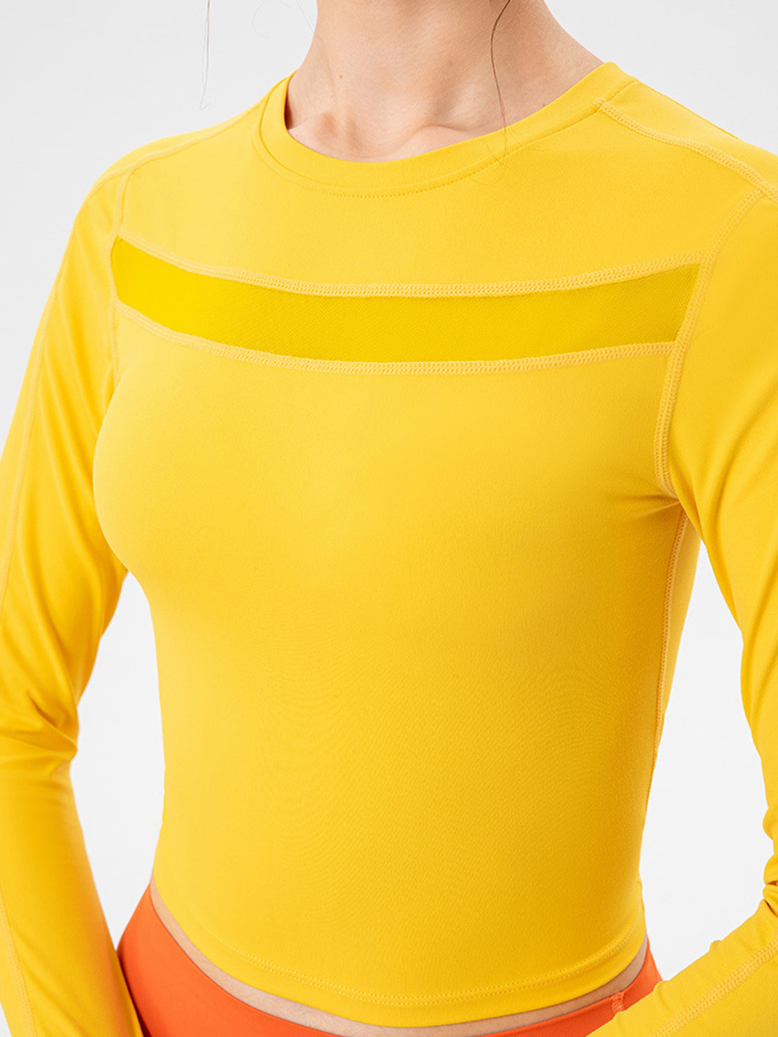 Round Neck Long Sleeve Active T-Shirt 