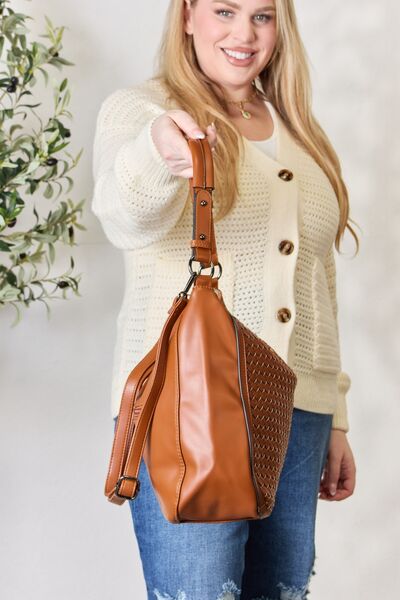 SHOMICO Weaved Vegan Leather Handbag 