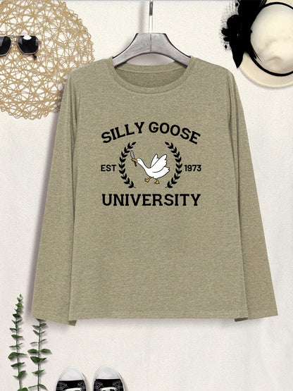 SILLY GOOSE UNIVERSITY Long Sleeve T-Shirt 