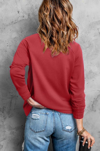 Heart Pearl Detail Round Neck Sweatshirt 