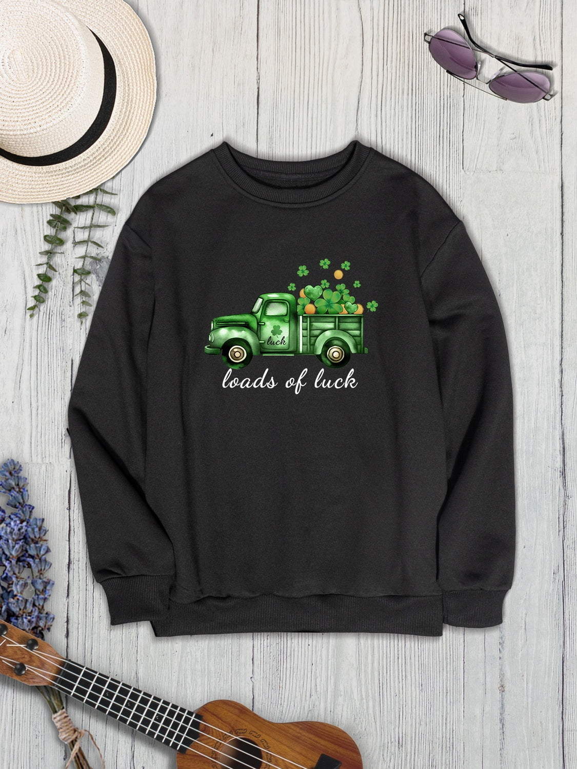 LOADS OF LUCK Round Neck Sweatshirt 