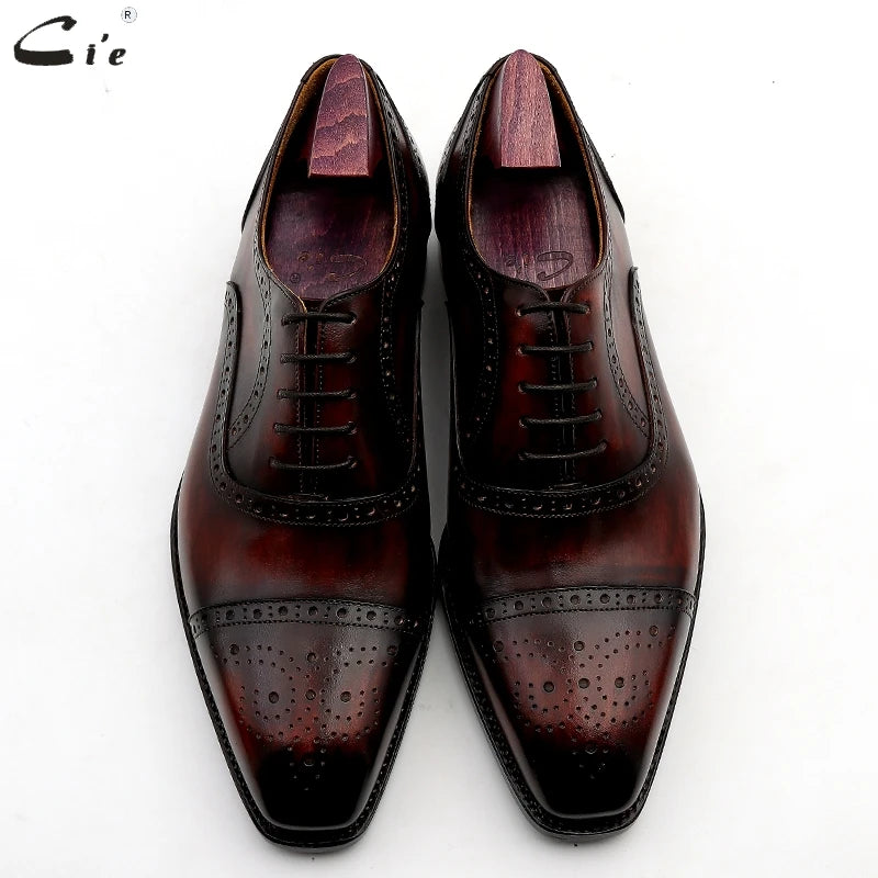 Wedding Shoes Mens Dress Patina Wine Full Grain Genuine Calf Leather 