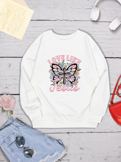 LOVE LIKE JESUS Round Neck Sweatshirt 