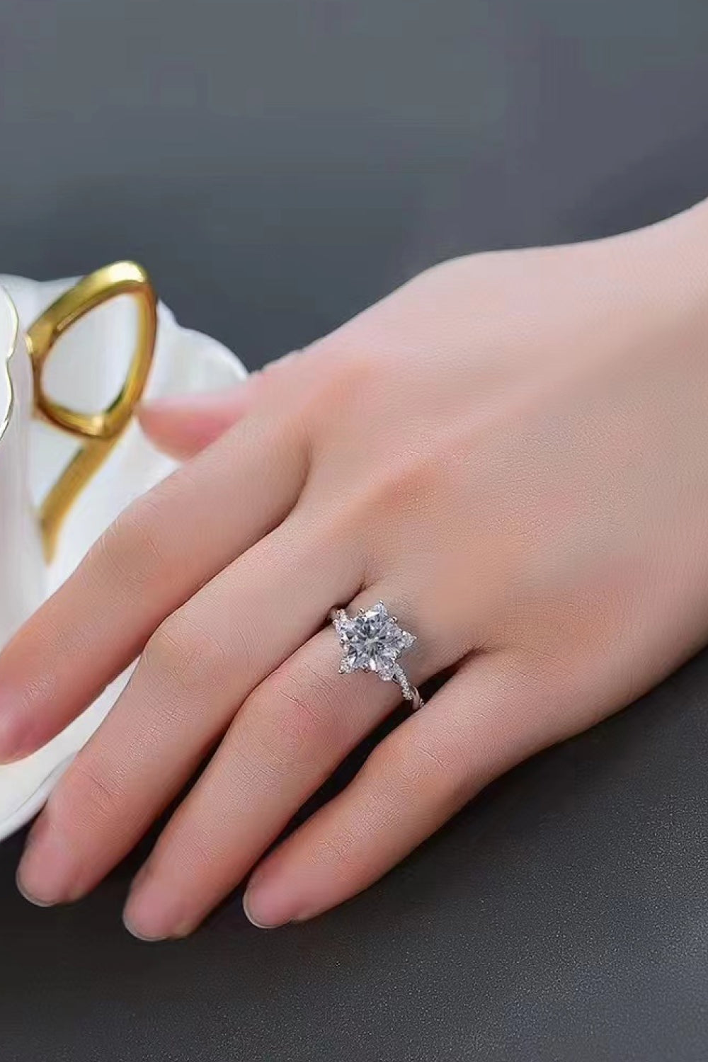 3 Carat Moissanite Twisted Ring 