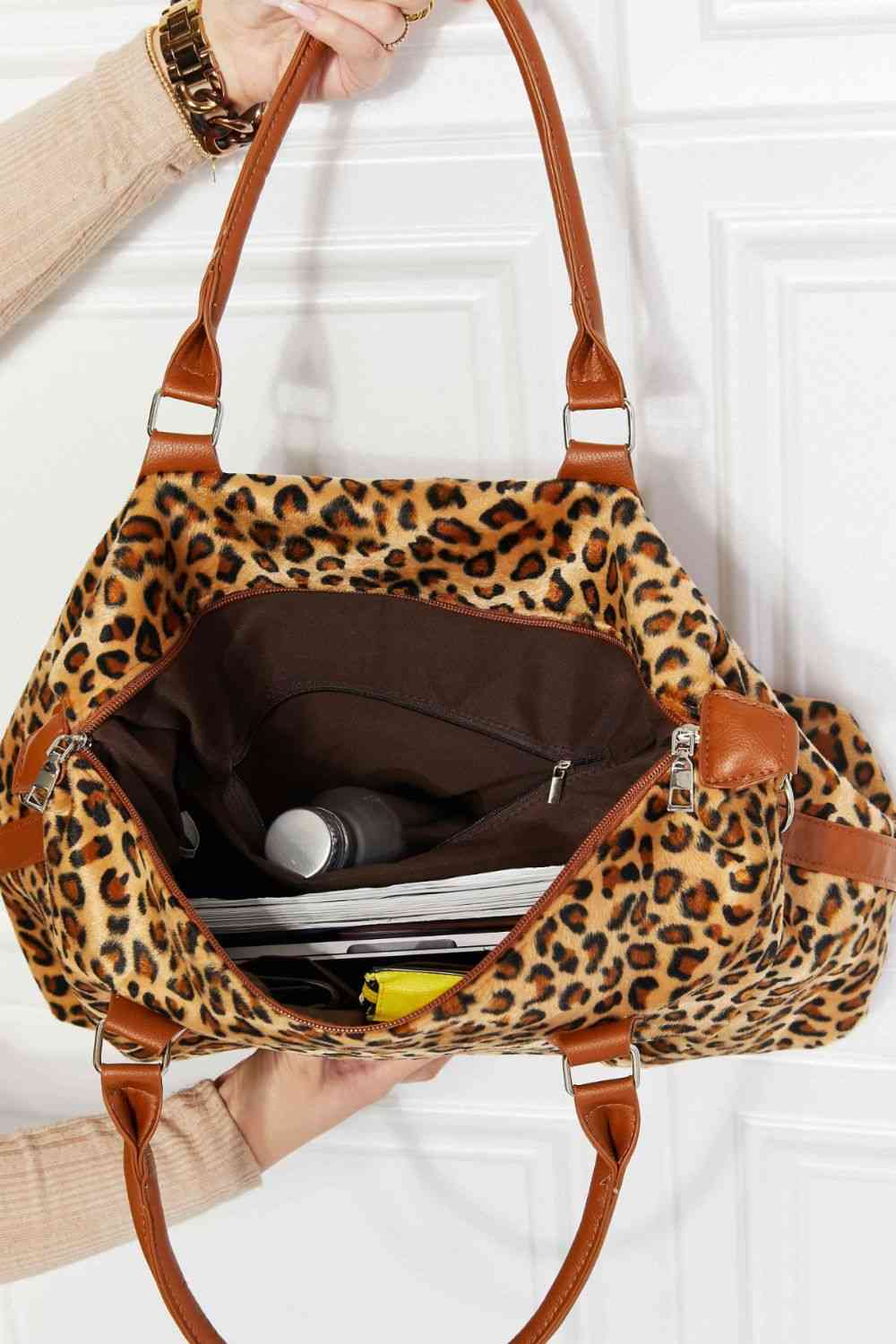 Animal Print Brushed Weekender Bag 