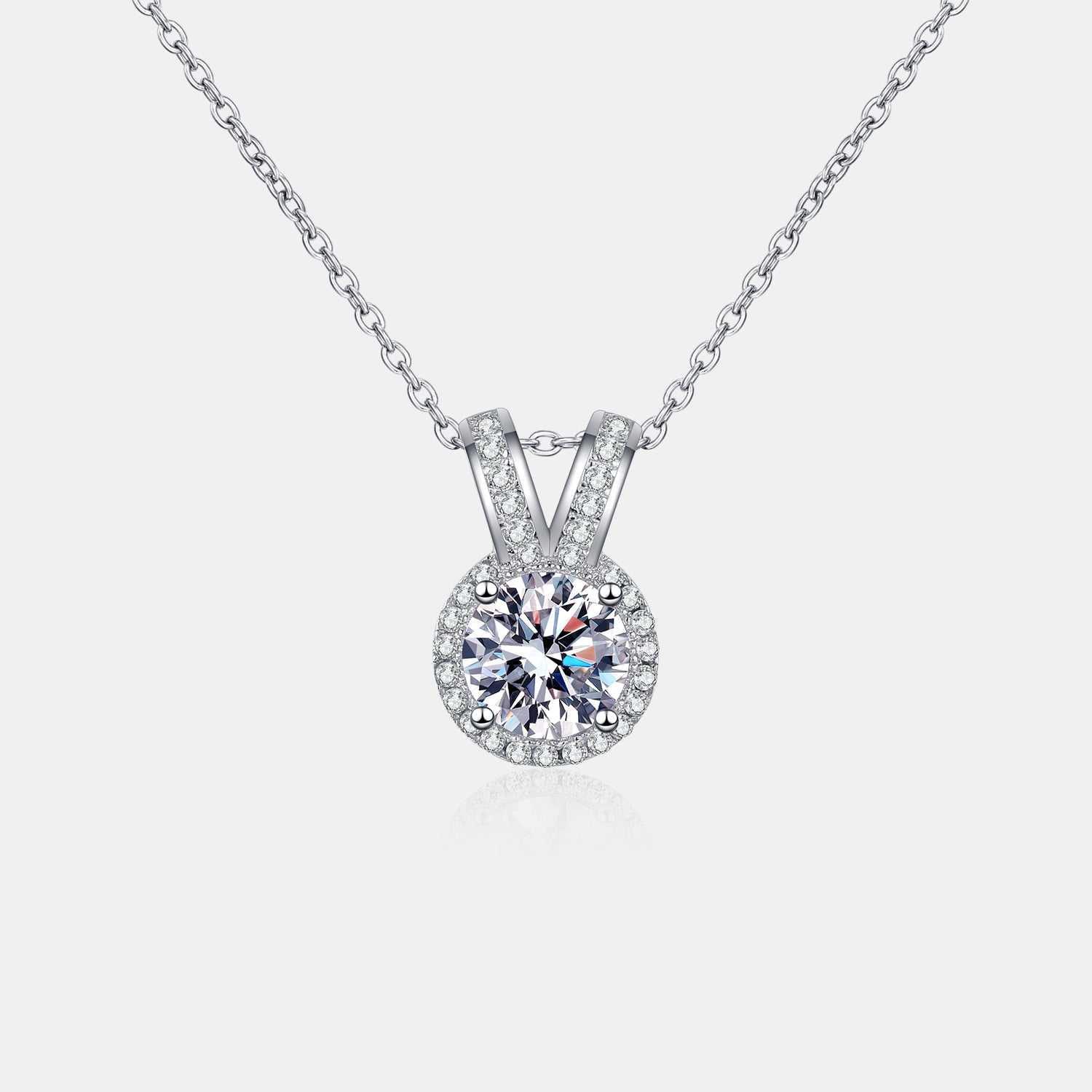 1 Carat Moissanite Rabbit Ears Shape Pendant Necklace 