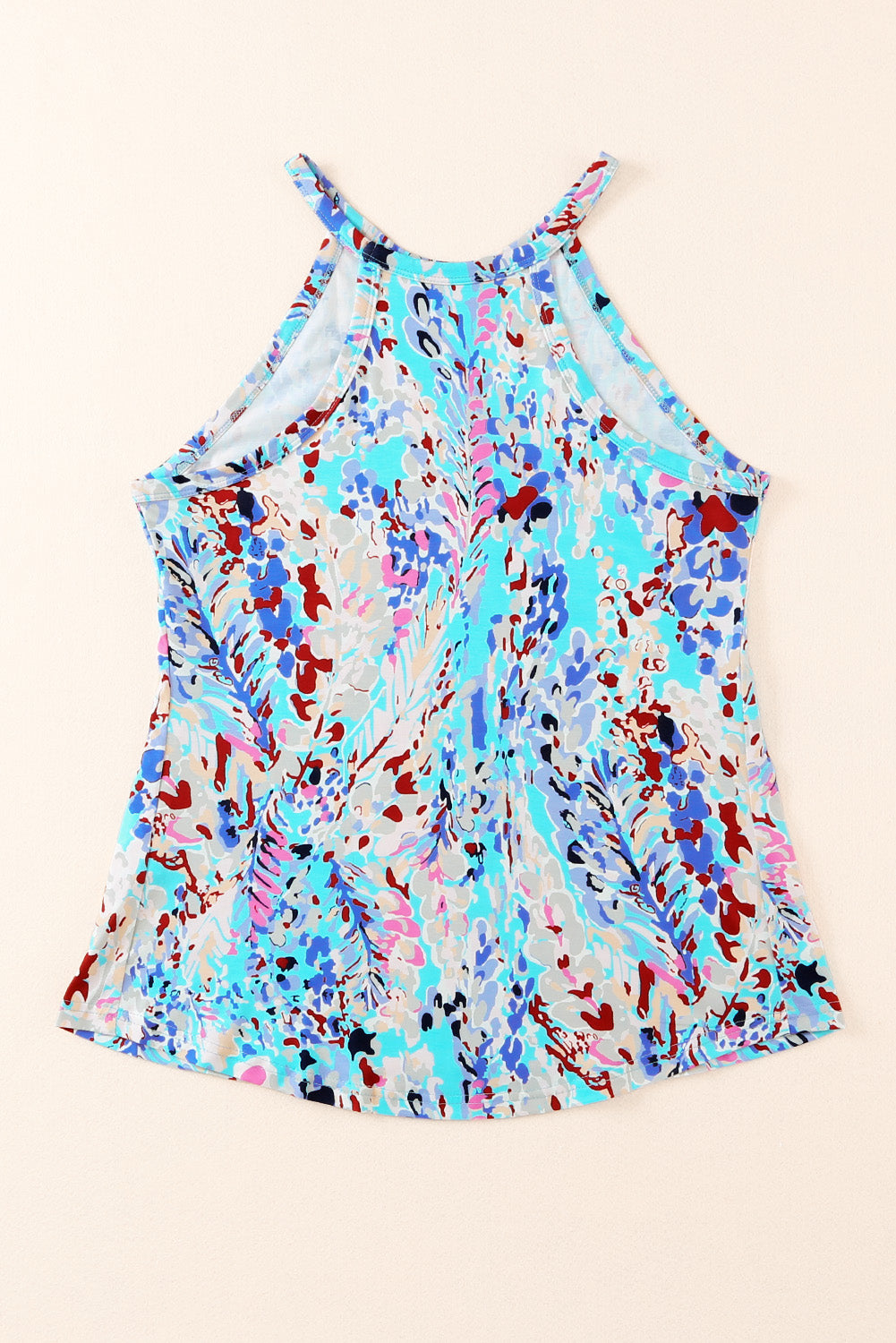 Printed Round Neck Tank Top - Babbazon