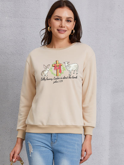 EASTER Graphic Round Neck Sweatshirt 