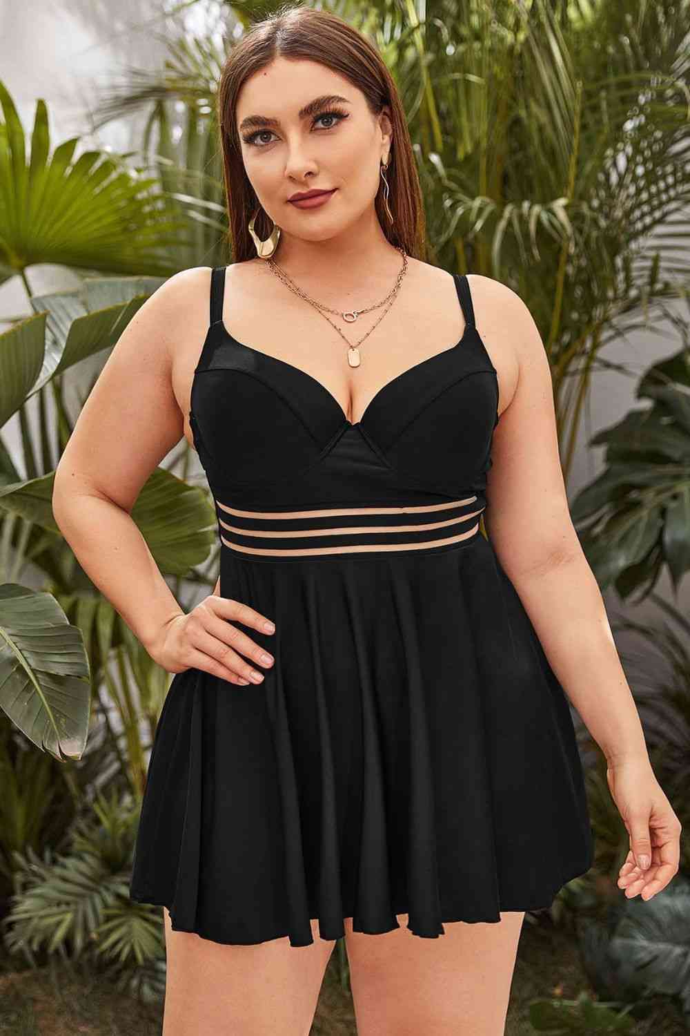 Plus Size Two-Piece Swimsuit - Babbazon Lingerie