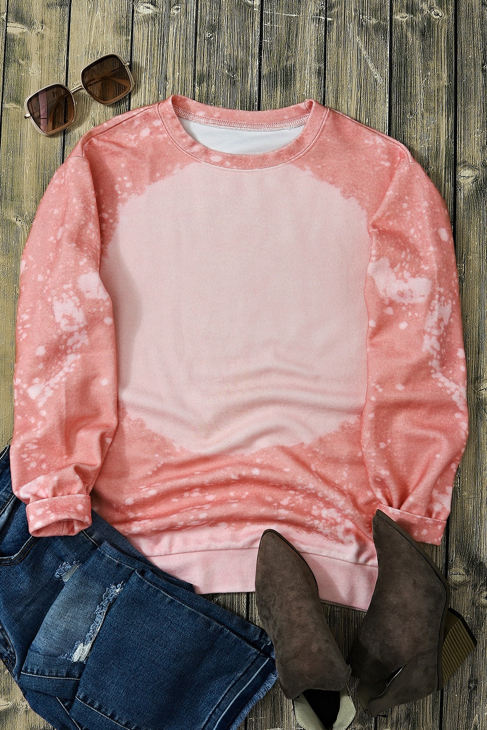 Tie-Dye Round Neck Dropped Shoulder Sweatshirt 