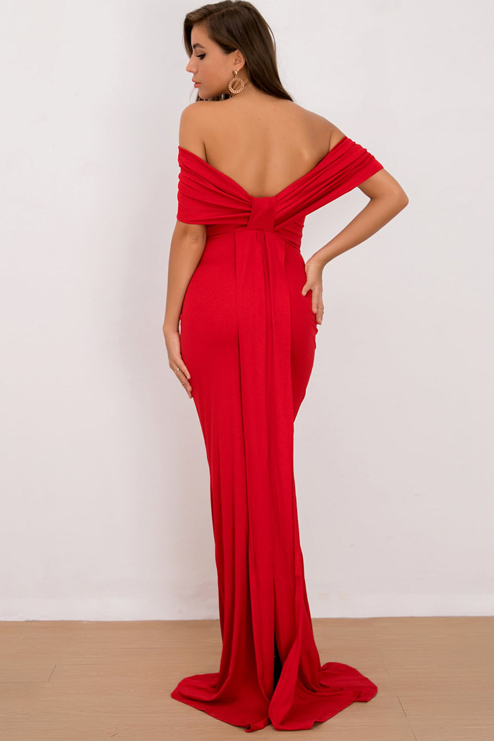 Off-Shoulder Floor Length Dress 