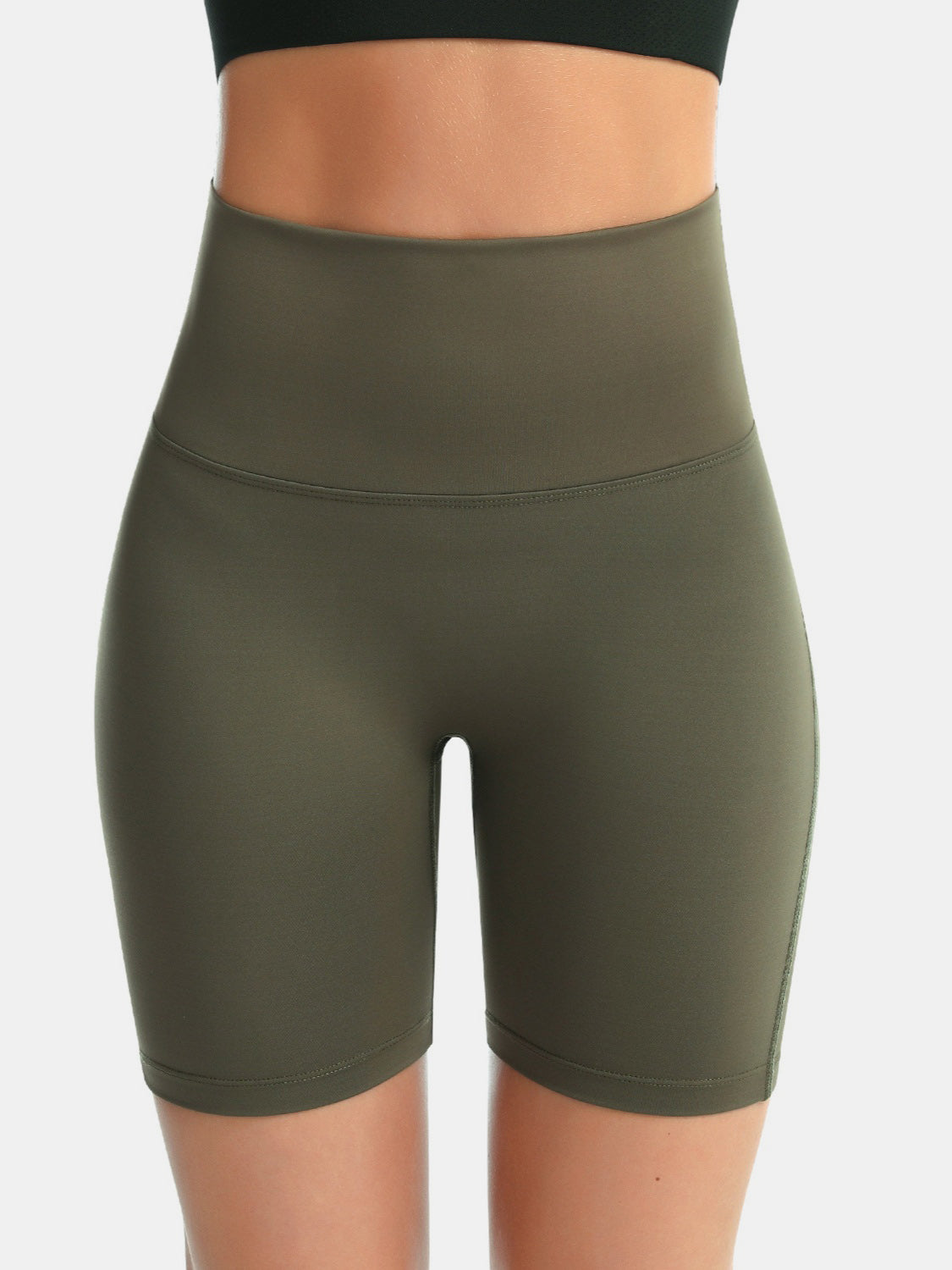 Pocketed High Waist Active Shorts - Babbazon