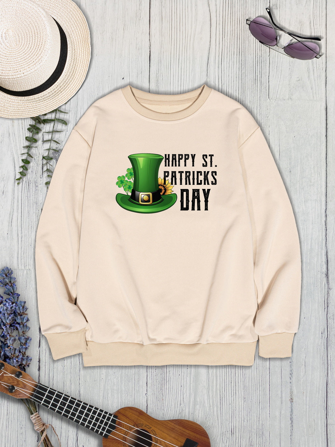 HAPPY ST. PATRICKS DAY Dropped Shoulder Sweatshirt