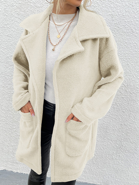 Dropped Shoulder Coat with Pockets 