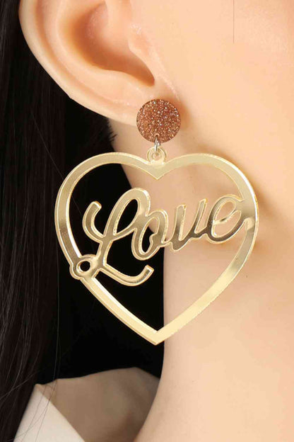 Acrylic Heart Dangle Earrings 