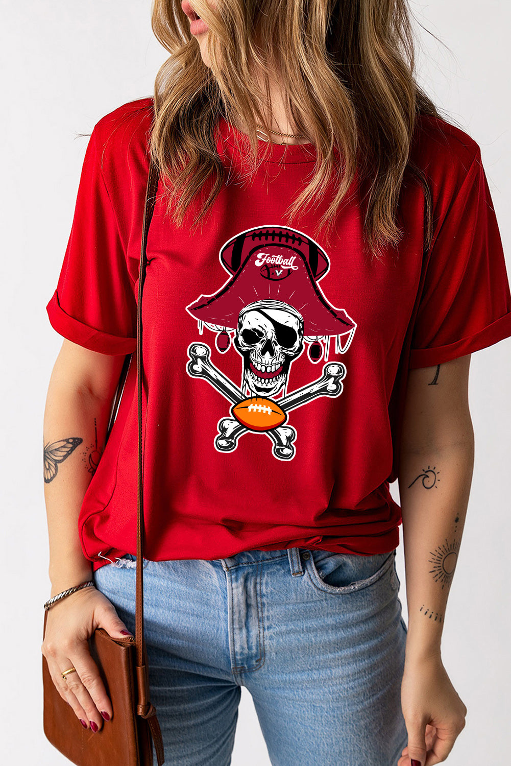 Skeleton Graphic Short Sleeve T-Shirt - Babbazon Tops