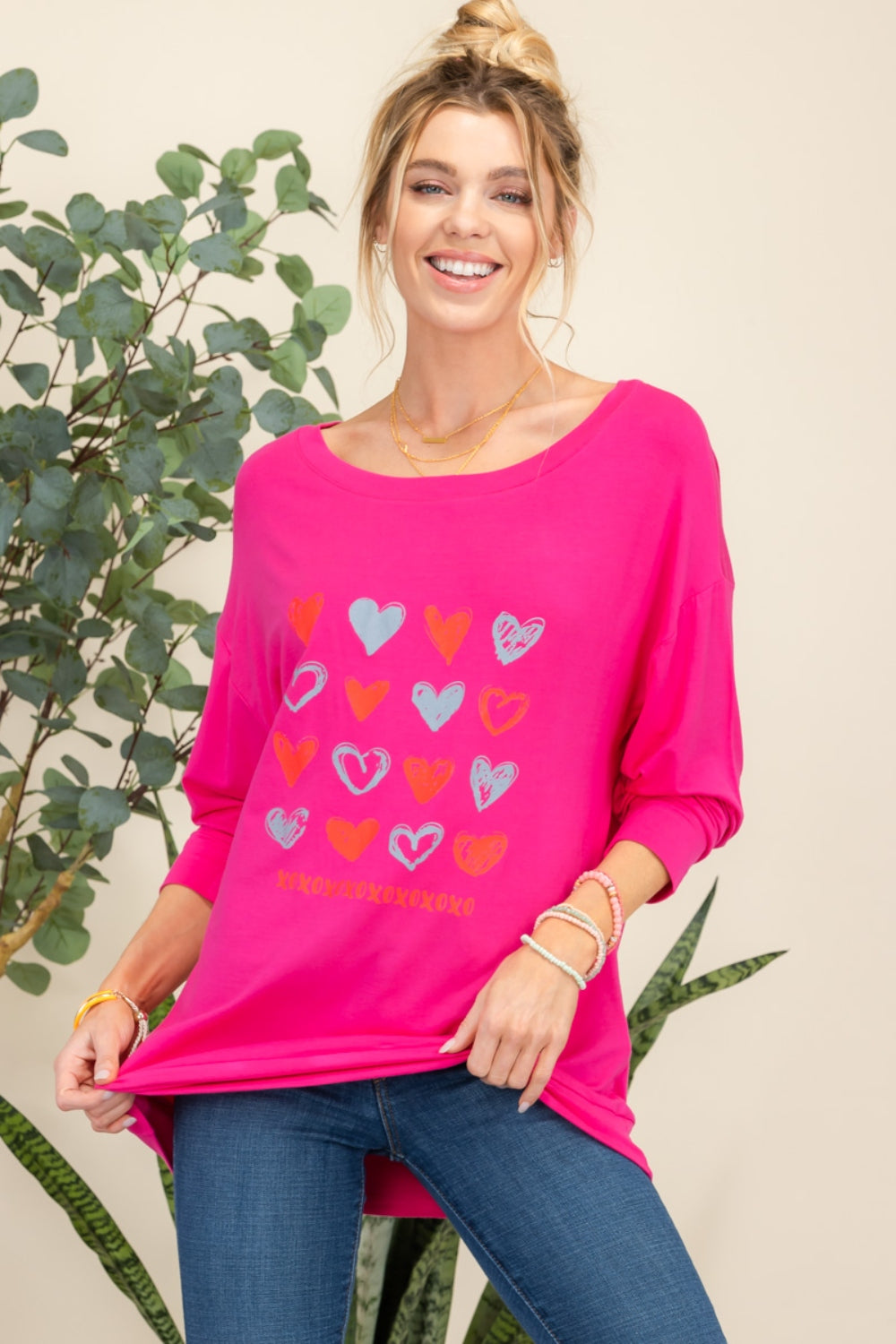 Celeste Full Size Heart Graphic Long Sleeve T-Shirt 