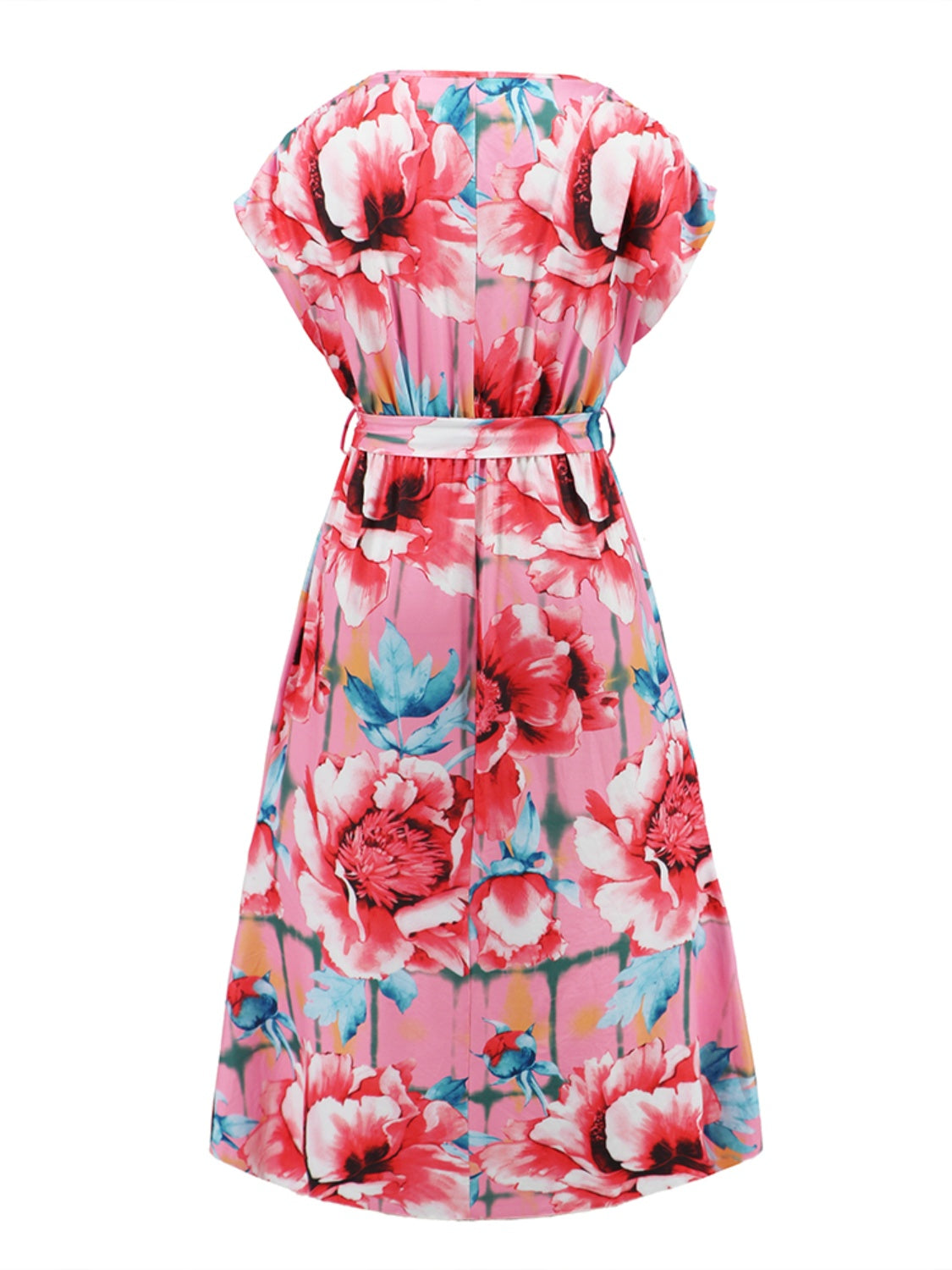 Ruffled Tied Floral Surplice Dress 