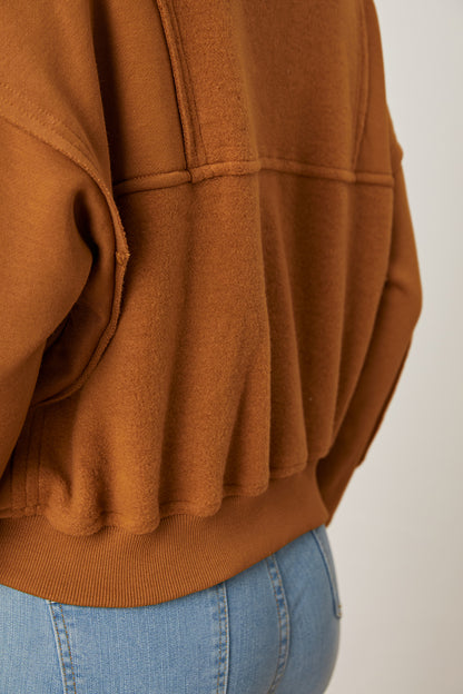 Half Zip Long Sleeve Sweatshirt with Pockets 