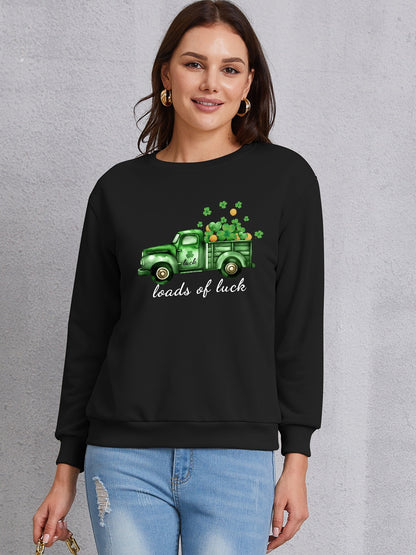 LOADS OF LUCK Round Neck Sweatshirt 