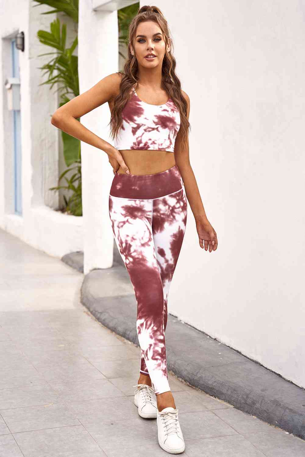 Tie-dye Crop Top and Leggings Set 