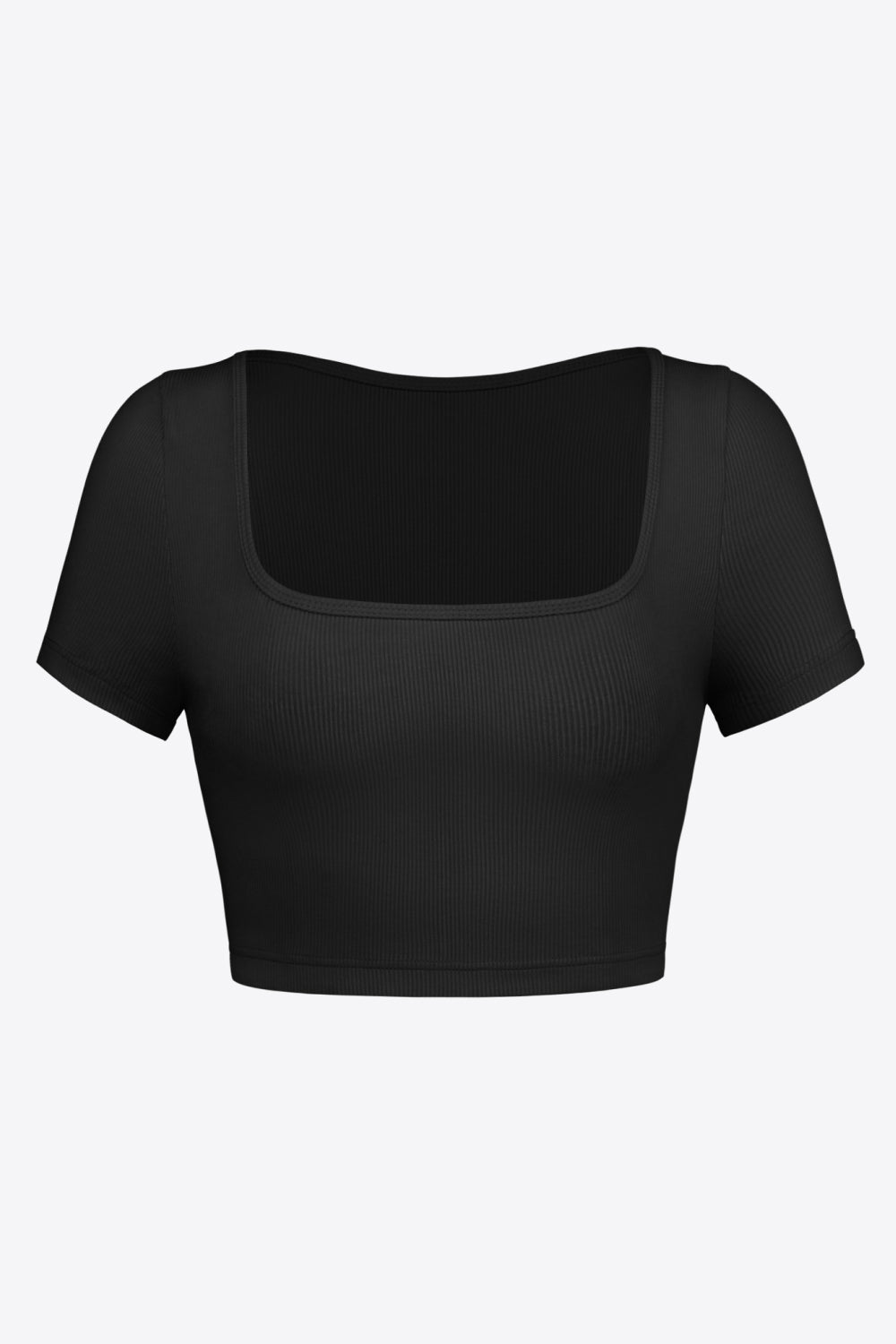 Square Neck Ribbed Crop Top 