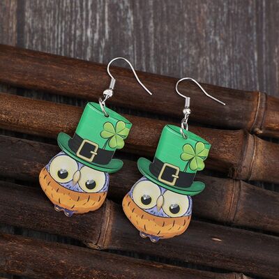 Acrylic Owl Dangle Earrings 