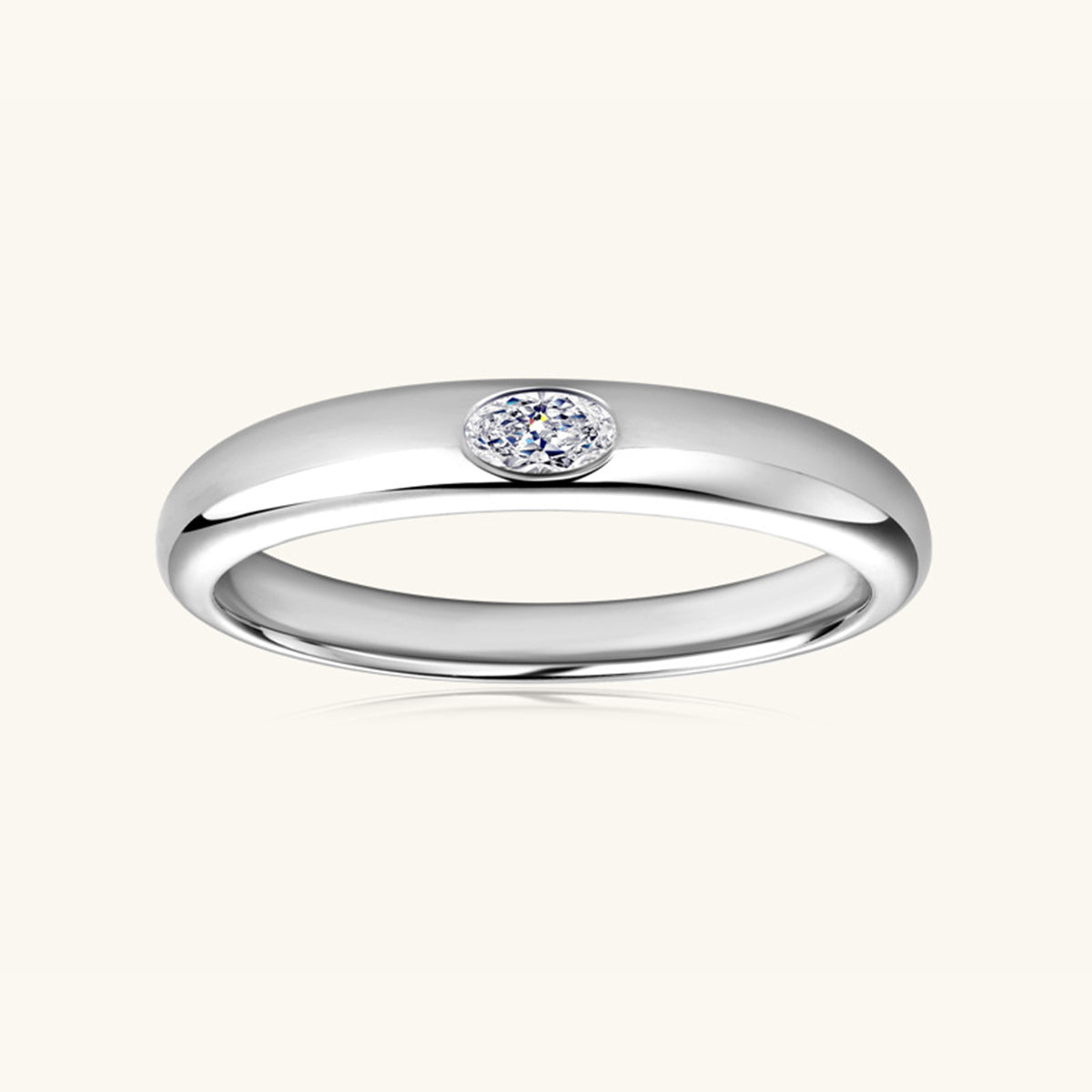 925 Sterling Silver Inlaid Moissanite Ring - Babbazon jewellery