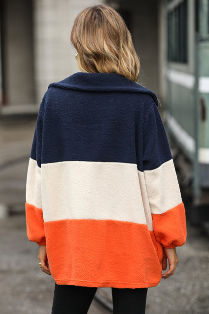 Color Block Quarter Zip Sweatshirt 