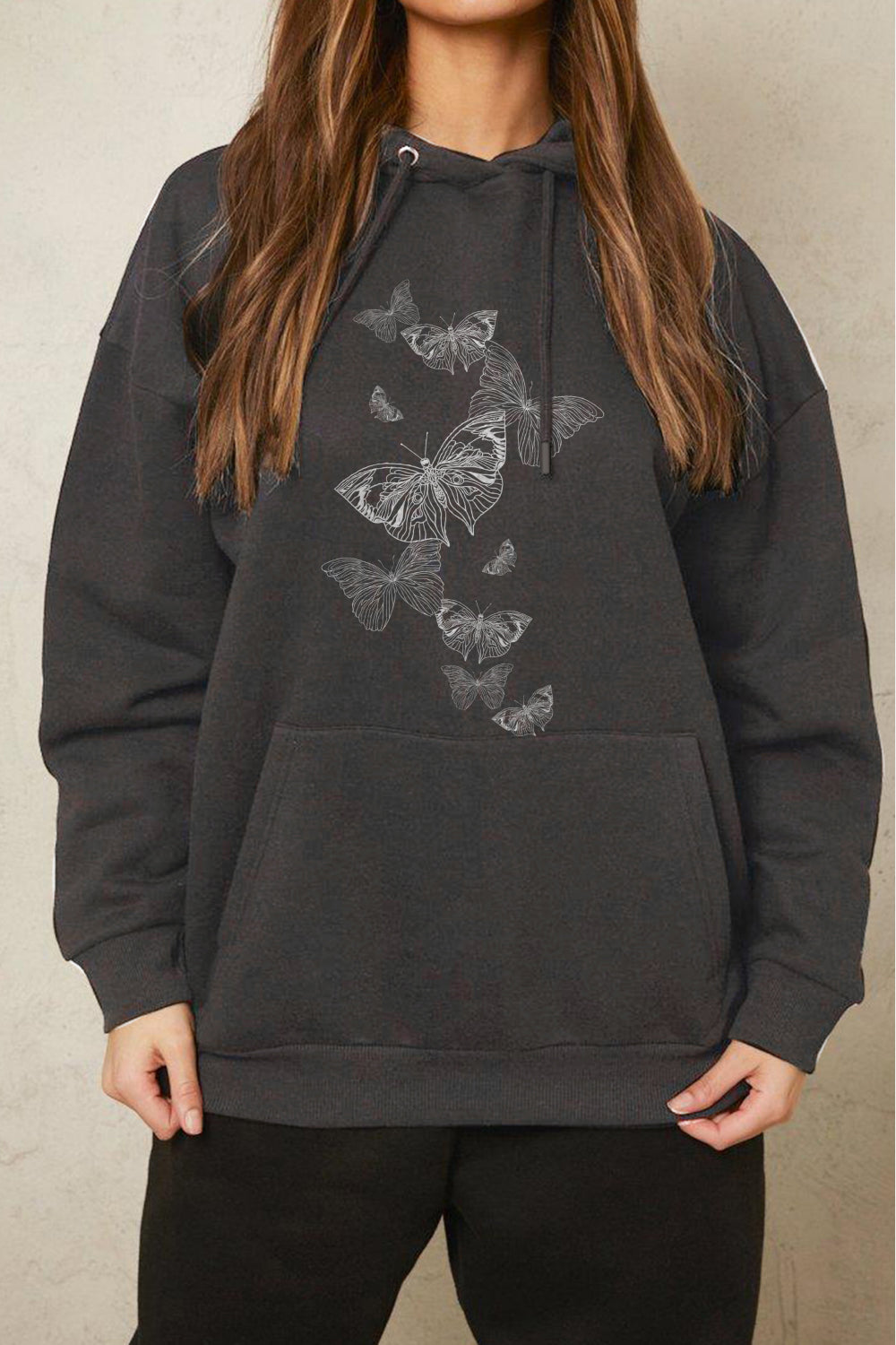 Simply Love Simply Love Full Size Dropped Shoulder Butterfly Graphic Hoodie 