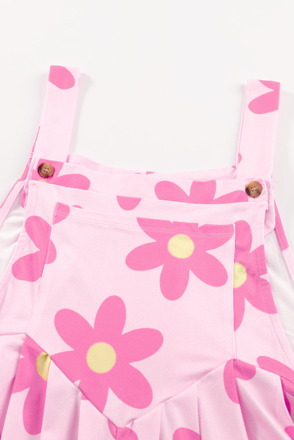 Pocketed Flower Wide Strap Overall 