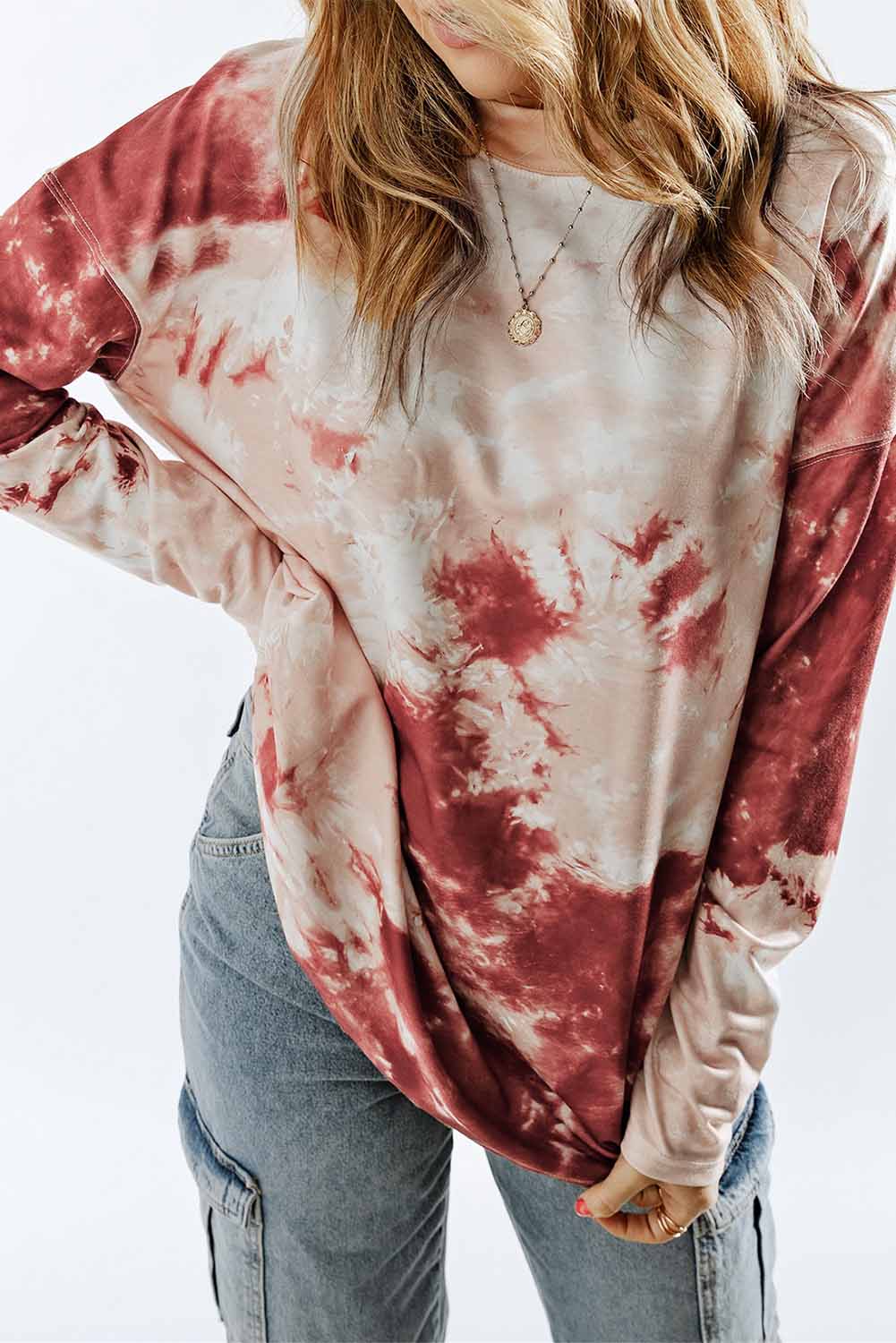 Tie-Dye Dropped Shoulder Top 