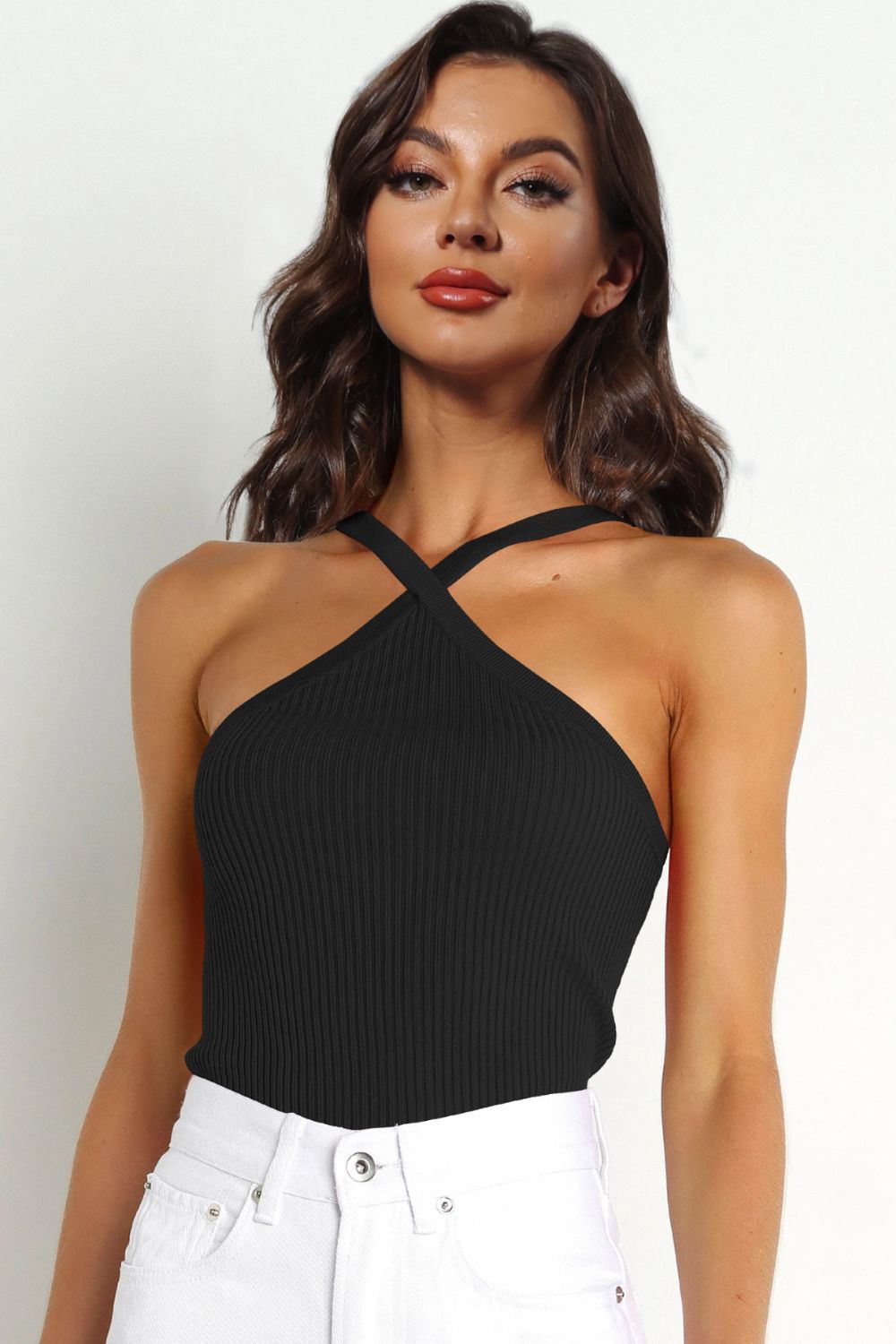 Ribbed Cami Top - Babbazon Tops