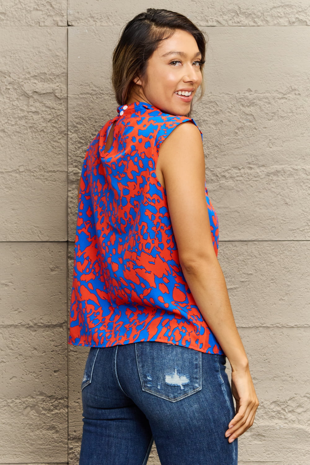 Printed Round Neck Tank Top 