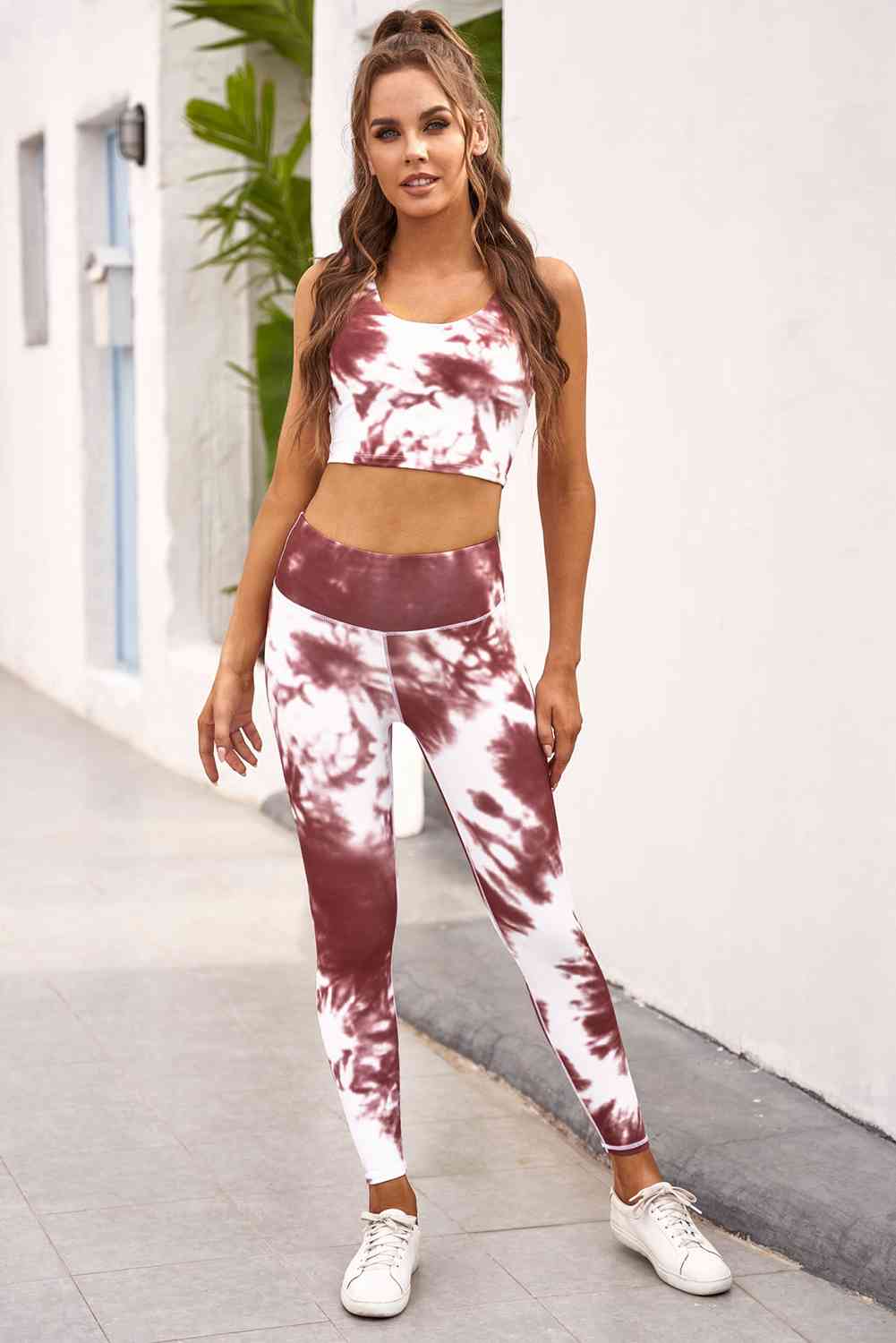 Tie-dye Crop Top and Leggings Set 