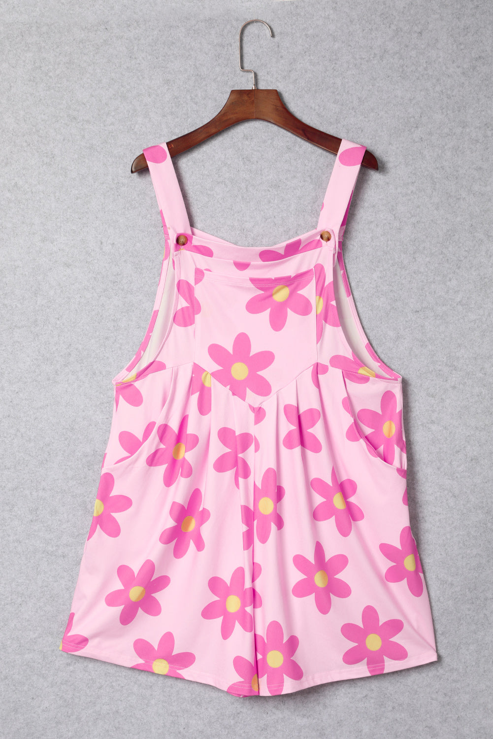 Pocketed Flower Wide Strap Overall 