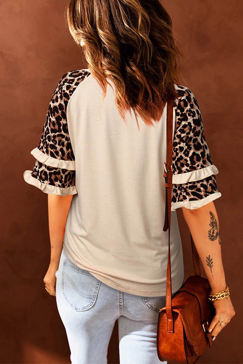 Leopard Bunny Graphic Layered Sleeve T-Shirt 