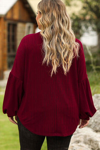 Plus Size MERRY CHRISTMAS Round Neck Long Sleeve Top 