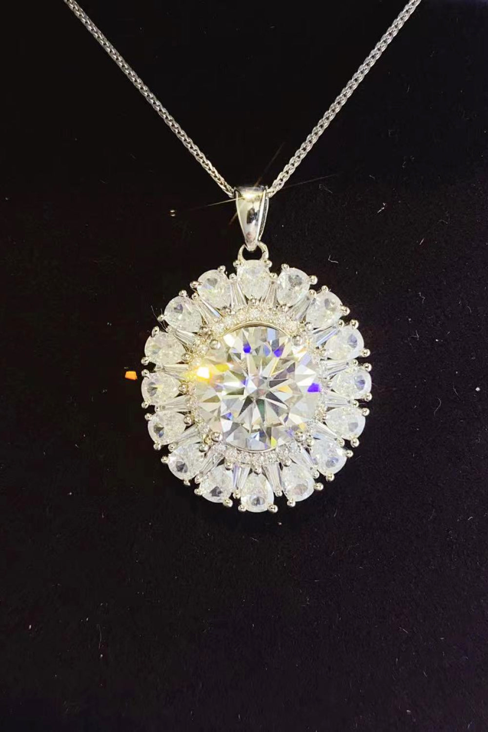 5 Carat Moissanite 925 Sterling Silver Necklace 