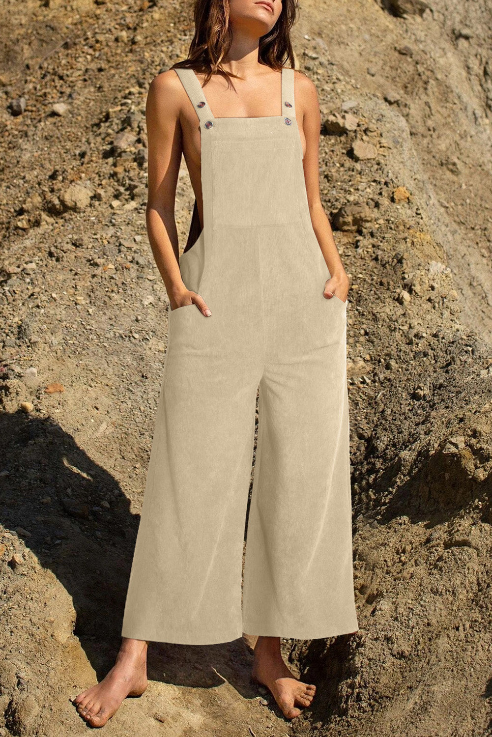 Pocketed Wide Leg Overall - Babbazon jumpsuit