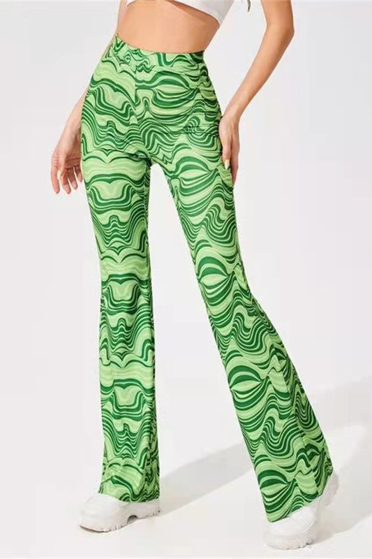 Printed High Waist Flare Pants 