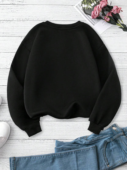 Lucky Clover Round Neck Dropped Shoulder Sweatshirt 