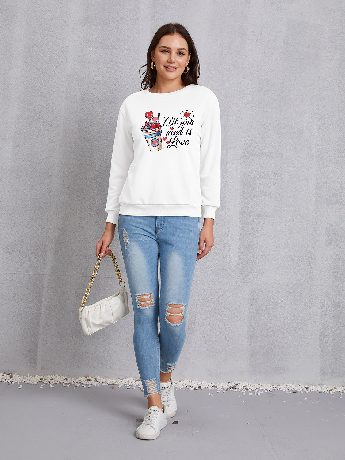 ALL YOU NEED IS LOVE Round Neck Sweatshirt