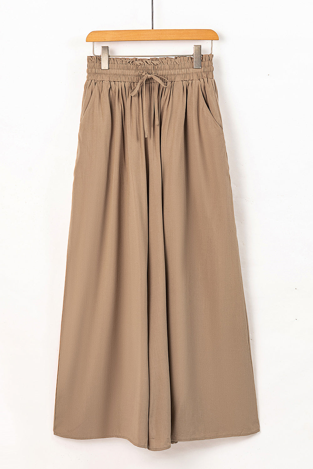 Drawstring Waist Wide Leg Pants - Babbazon