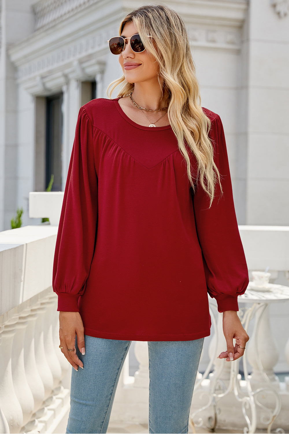 Round Neck Long Sleeve Top 