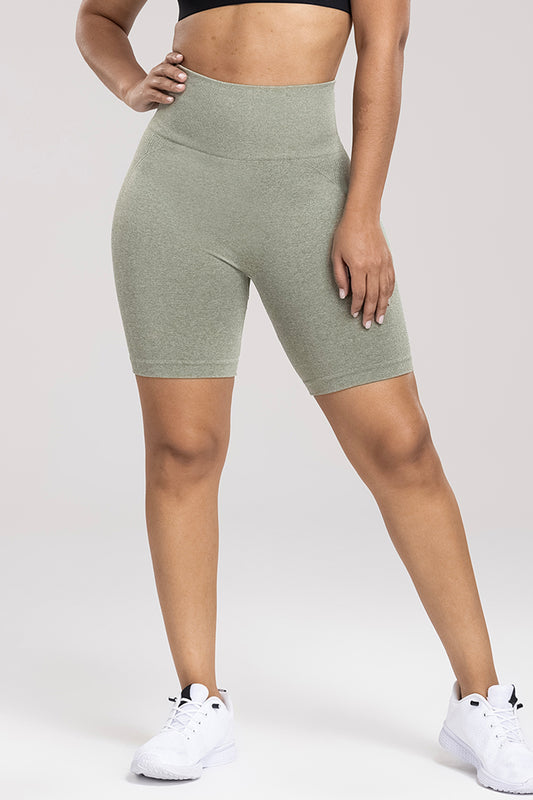 Wide Waistband High Waist Active Shorts 